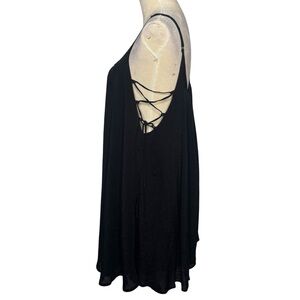 Urban Outfitters Kimchi Blue Black Lace Up Side Mini Dress Large Flowy Breezy